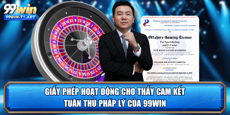 Giấy phép hoạt động cho thấy cam kết tuân thủ pháp lý của 99WIN